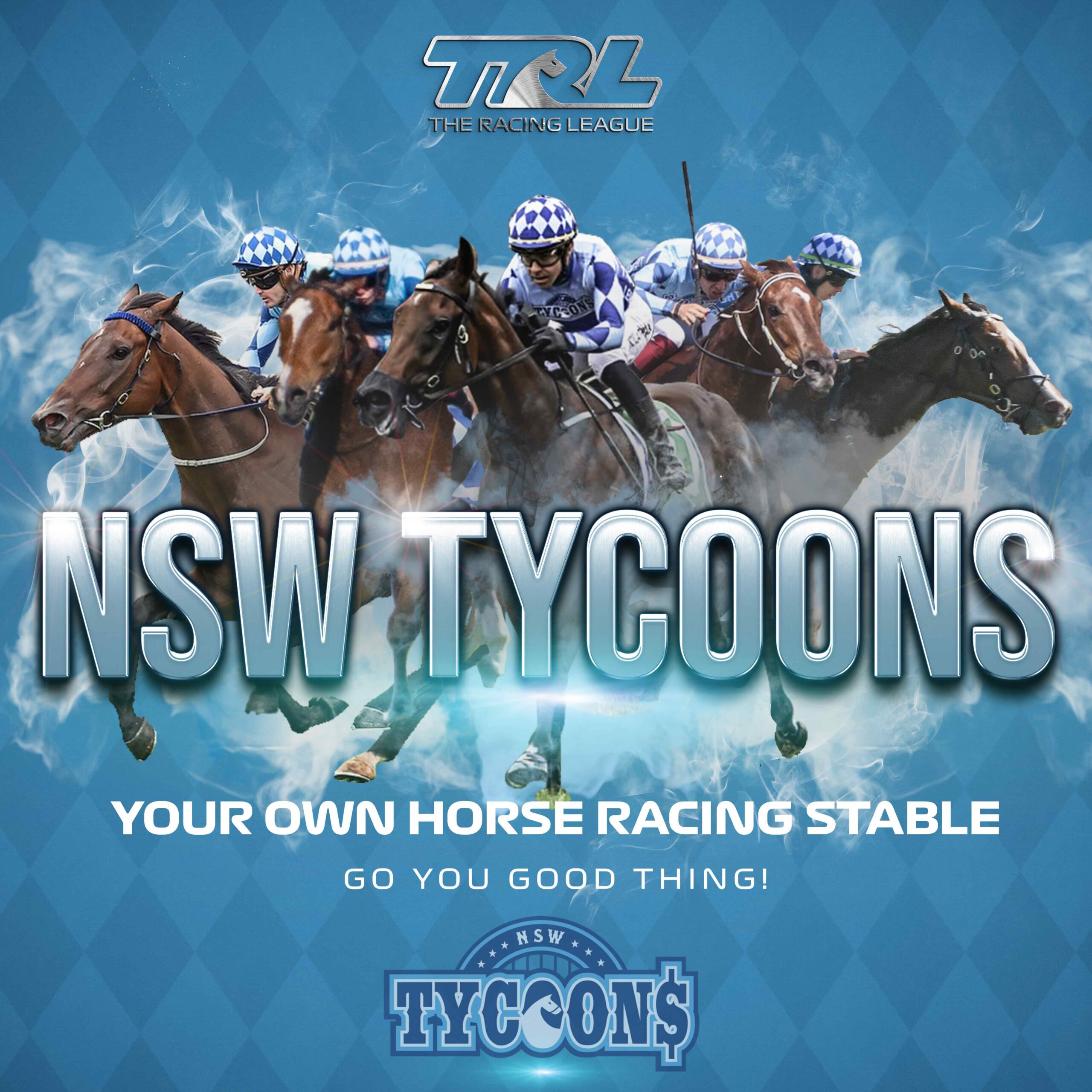 The NSW Tycoons racing team competing in The Racing League