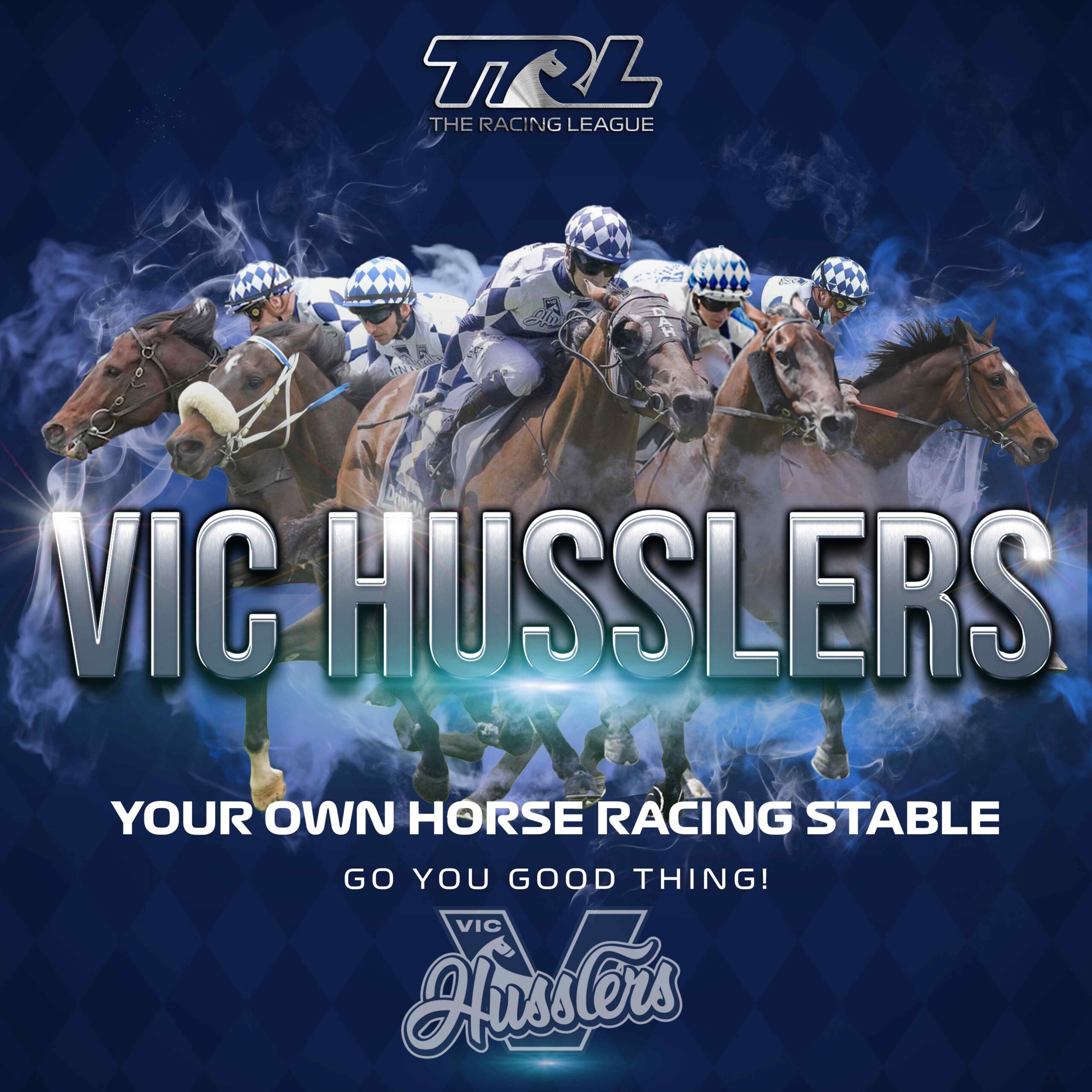 The VIC Husslers racing team competing in The Racing League