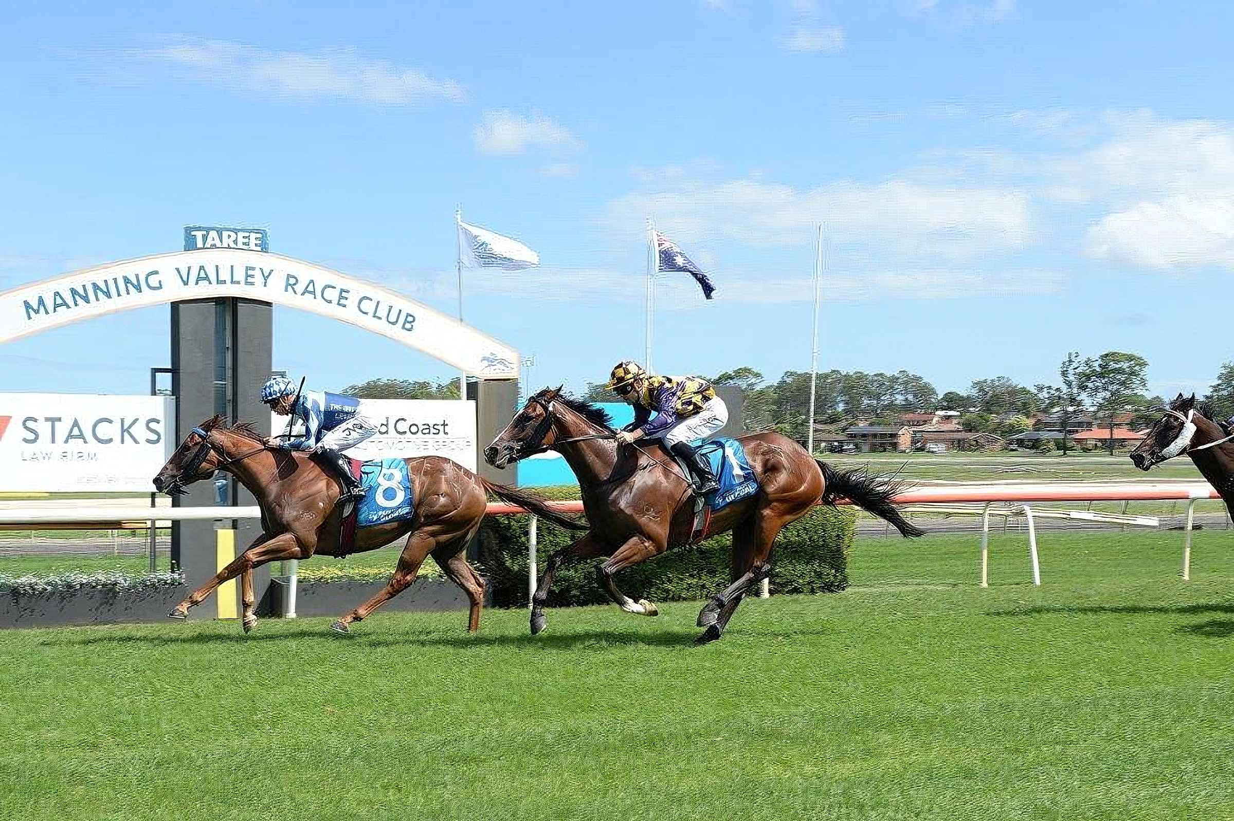 Sidenay crossing the finishing line to win his maiden at Taree